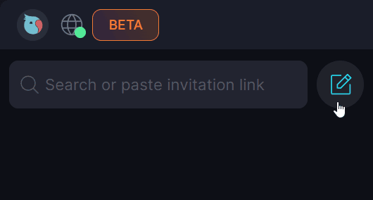 Personal Group π Β· Create a group Click 'Start chat' π button on the top of the screen.