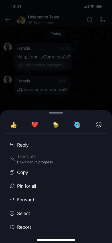 Translate Messages π Β· Mobile Keet downloads the language pair once β this may take a moment.